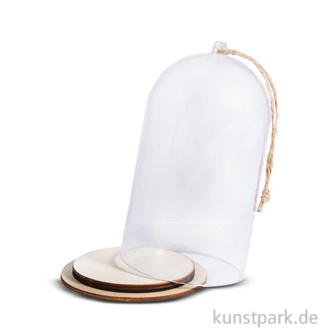 Artikelbild 1 des Artikels “Kuppel aus Kunststoff mit Holzsockel 8 x 13 cm“