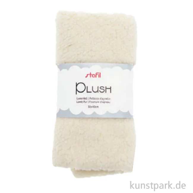 Artikelbild 1 des Artikels “Lammfell Imitat Zuschnitt - 30 x 40 cm Stoff | Beige“