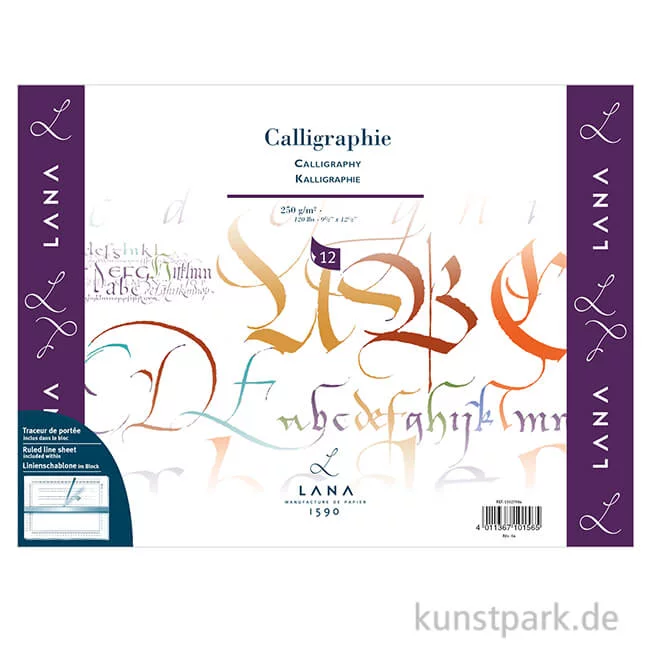 Artikelbild 1 des Artikels “Lana CALLIGRAPHIE Kalligraphiepapier, 12 Blatt, 250g “