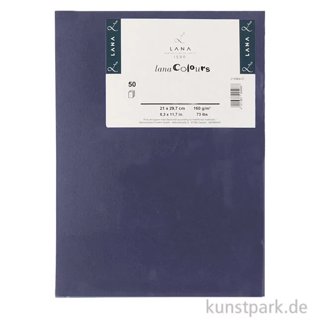 Artikelbild 1 des Artikels “Lana COLOUR farbiges Papier, 50 Bogen, 160g, DIN A4 DIN A4 | 140 - Dunkelblau“