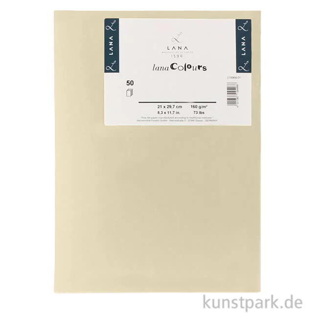 Artikelbild 1 des Artikels “Lana COLOUR farbiges Papier, 50 Bogen, 160g, DIN A4 DIN A4 | 146 - Creme“
