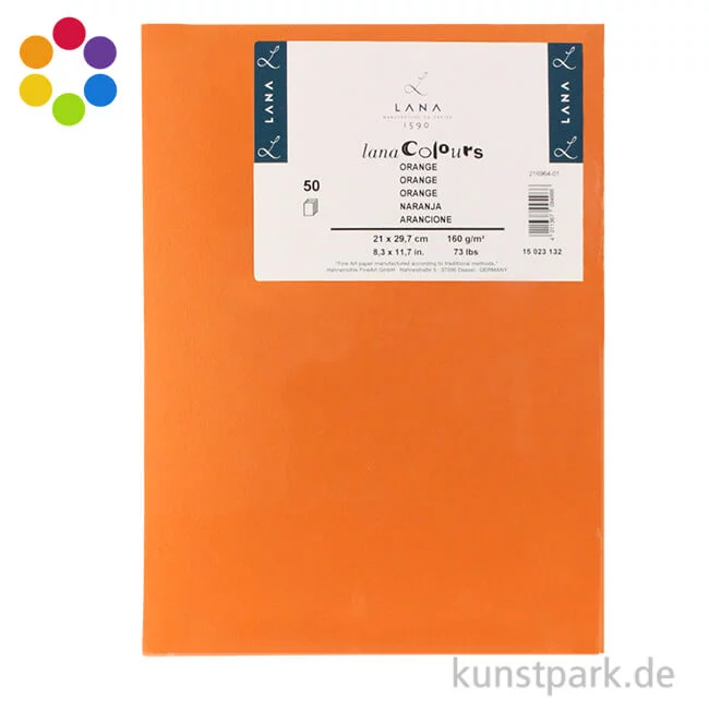 Artikelbild 1 des Artikels “Lana COLOUR farbiges Papier, 50 Bogen, 160g, DIN A4 “