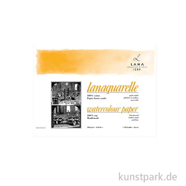 Artikelbild 1 des Artikels “Lanaquarelle 20 Blatt, 300g, satiniert 18 x 26 cm“