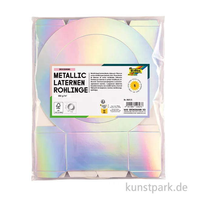 Artikelbild 1 des Artikels “Laternenrohling aus Metallic-Karton, irisierend, 19 cm, 1 Stück “