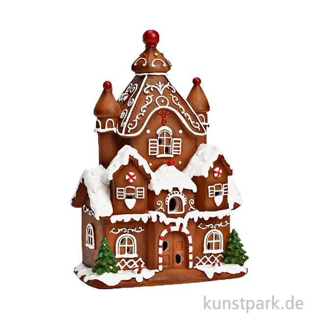 Artikelbild 1 des Artikels “Lebkuchenhaus aus Poly mit LED, Braun, 13 x 20 x 9 cm “