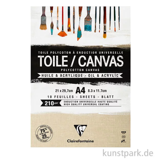 Artikelbild 1 des Artikels “Leinwandblock aus Polycotton, Natur Canvas, 210g, 10 Blatt, DIN A4 “