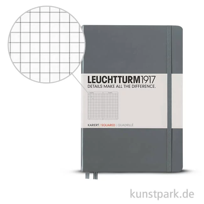 Artikelbild 1 des Artikels “Leuchtturm Notizbuch Hardcover - Anthrazit - Kariert “