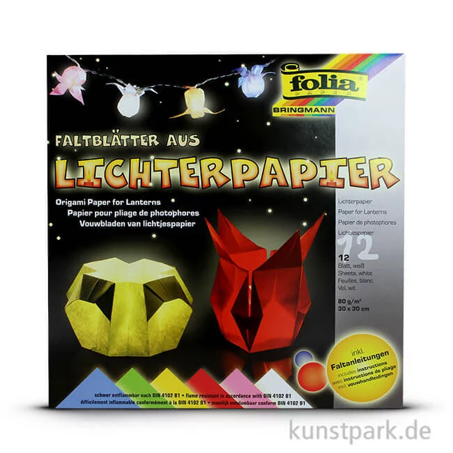 Artikelbild 1 des Artikels “Lichterpapier 30 x 30 cm, 12 Blatt, 80g - farbig “