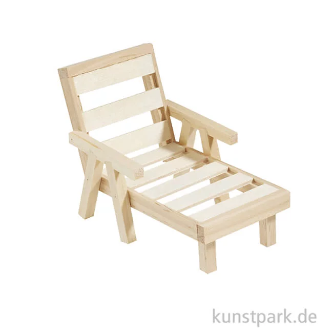 Artikelbild 1 des Artikels “Mini Liege aus Holz - Natur, ca. 12x6,7x8 cm “