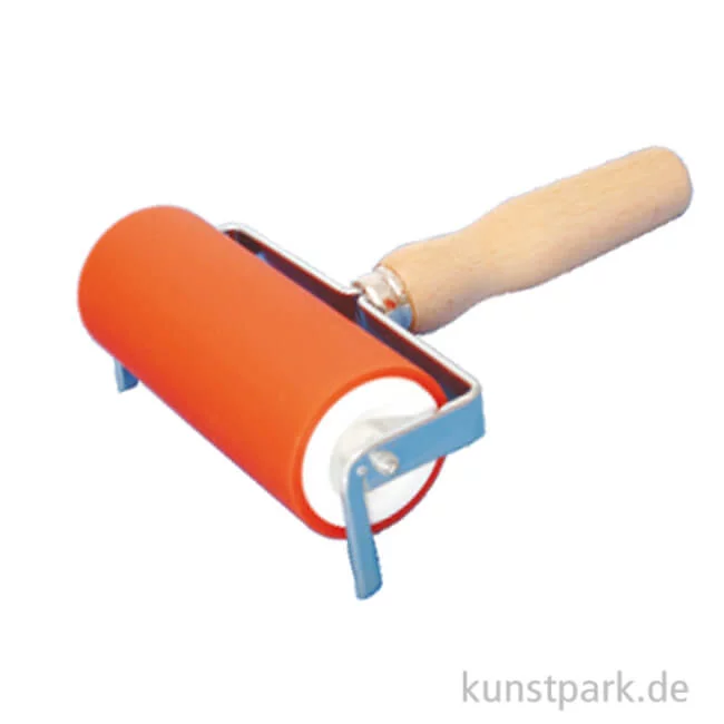 Artikelbild 1 des Artikels “Linol-Farbwalze - Flachstahlbügel, Holzgriff 120 mm“