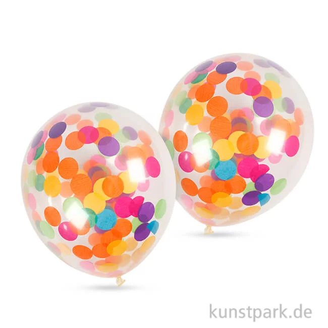 Artikelbild 1 des Artikels “Luftballons mit Konfetti rund, Größe 23 cm, 4 Stück “