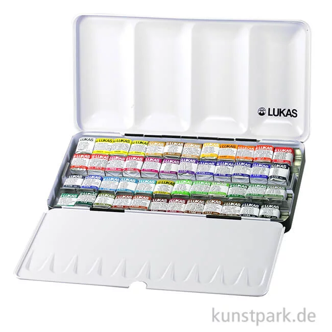Artikelbild 1 des Artikels “Lukas 1862 Aquarell Kasten mit 48 halben Näpfchen “