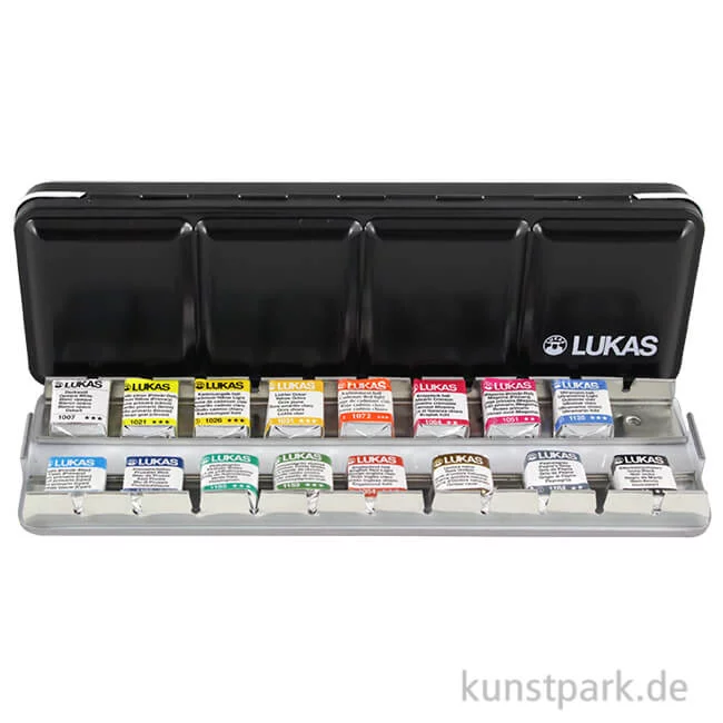 Artikelbild 1 des Artikels “Lukas 1862 Aquarell Metallkasten mit 16 halben Näpfchen “