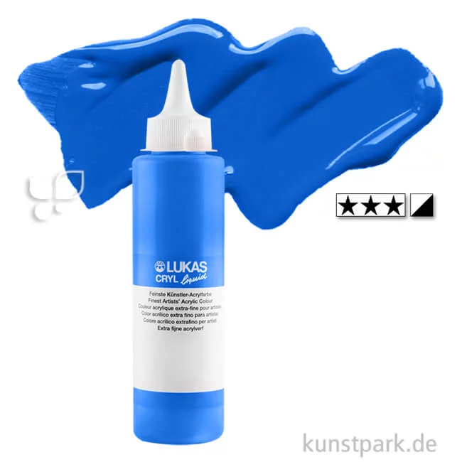Artikelbild 1 des Artikels “LukasCryl LIQUID Acrylfarbe 250 ml Flasche | 4320 Cyan“