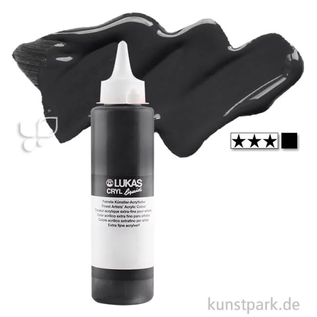 Artikelbild 1 des Artikels “LukasCryl LIQUID Acrylfarbe 250 ml Flasche | 4398 Tiefschwarz“