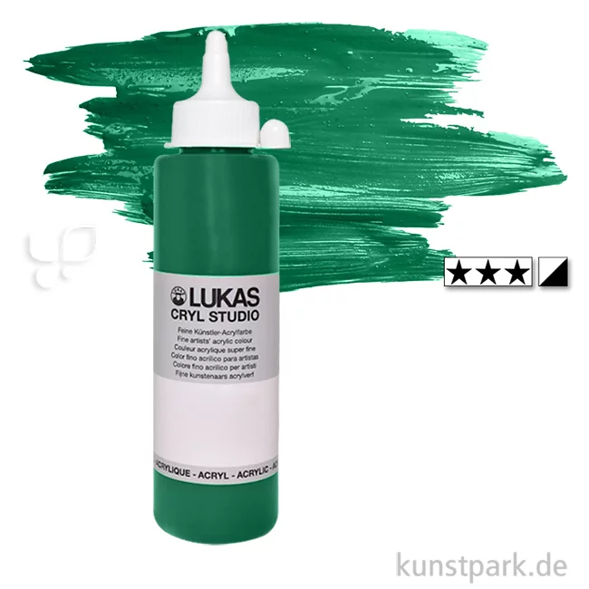Artikelbild 1 des Artikels “LukasCryl STUDIO Acrylfarbe 500 ml Flasche | 4763 Permanentgrün hell“