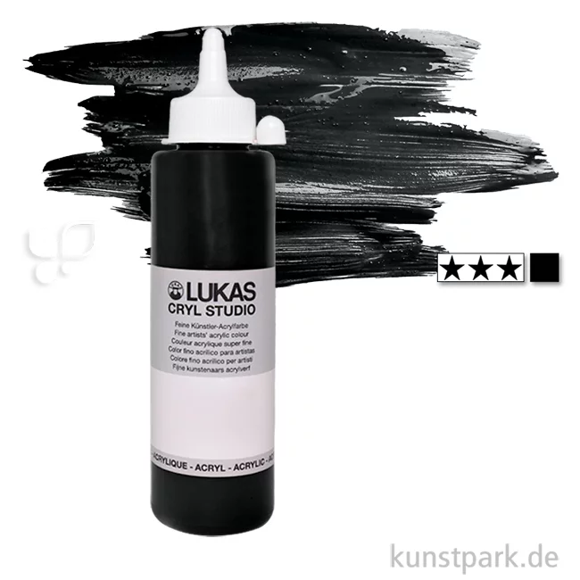 Artikelbild 1 des Artikels “LukasCryl STUDIO Acrylfarbe 500 ml Flasche | 4799 Eisenoxidschwarz“