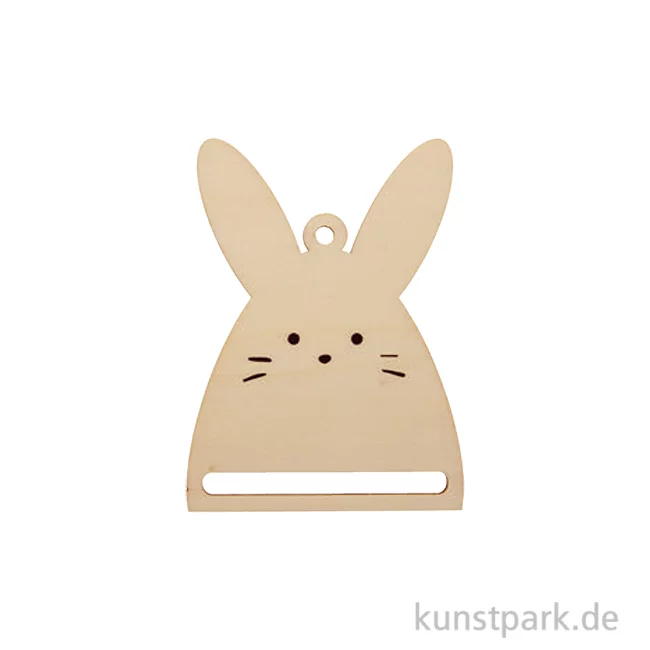 Artikelbild 1 des Artikels “Makramee-Anhänger, Holz, Natur, Hase, 8,7 x 6,5 x 0,4 cm “