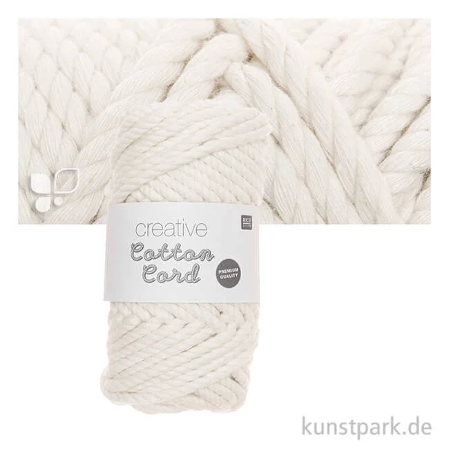 Artikelbild 1 des Artikels “Makramee Baumwoll-Garn 130 g 5 mm | Creme“