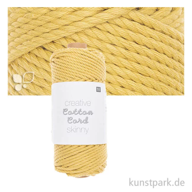 Artikelbild 1 des Artikels “Makramee Baumwoll-Garn Skinny 190 g 3 mm | Gelb“