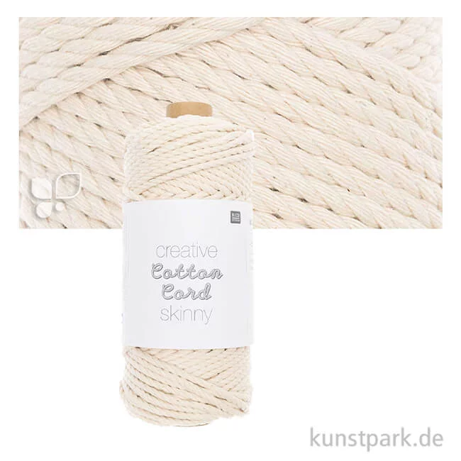 Artikelbild 1 des Artikels “Makramee Baumwoll-Garn Skinny 190 g 3 mm | Natur“