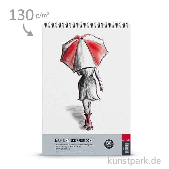 Artikelbild 1 des Artikels “Mal- und Skizzenblock 130g, Spiralbindung “