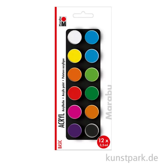 Artikelbild 1 des Artikels “Marabu Acrylfarben Set - Basic, 12 x 3,5 ml “