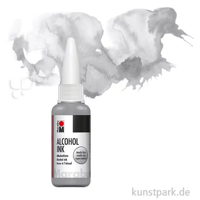 Artikelbild 1 des Artikels “Marabu Alcohol Ink - Alkoholtinte, 20 ml Einzelfarbe | Metallic-Silber“