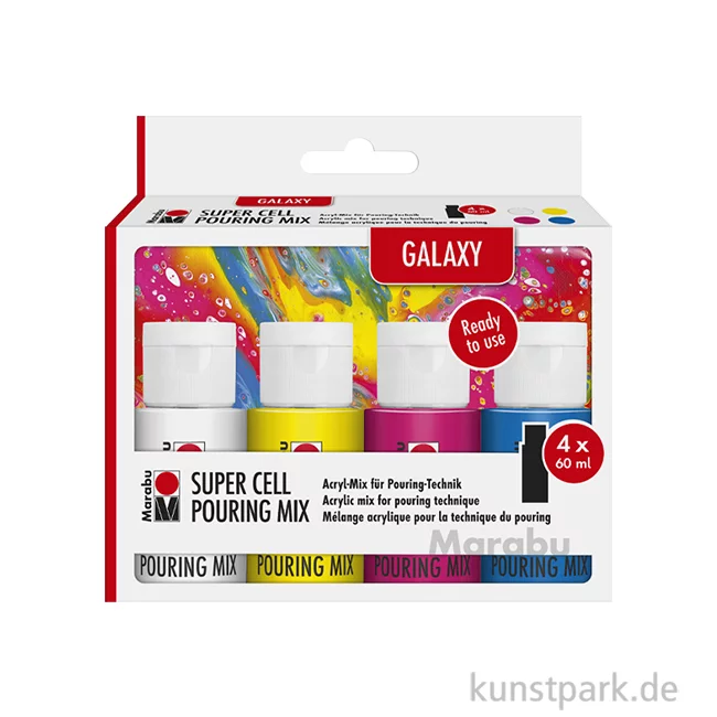 Artikelbild 1 des Artikels “Marabu Super Cell Pouring Farben - Galaxy, 4 x 60 ml “