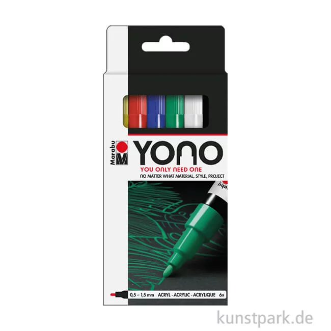 Artikelbild 1 des Artikels “Marabu YONO Marker Set - 6 Basisfarben, 0,5-1,5 mm “