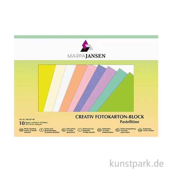 Artikelbild 1 des Artikels “Marpa Jansen Fotokarton 10 Pastelltöne 24x34 cm 10 Blatt “