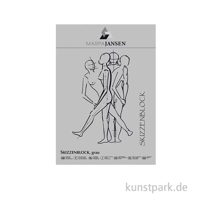 Artikelbild 1 des Artikels “Marpa Jansen Skizzenpapier-Block - Grau, 110g 100 Bogen - 24 x 34 cm“