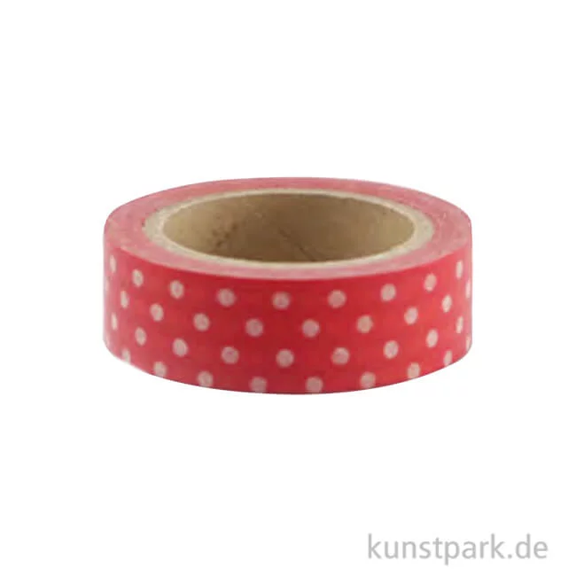 Artikelbild 1 des Artikels “Masking Tape - Dots Bordeaux, 15 mm, 10 m Rolle “