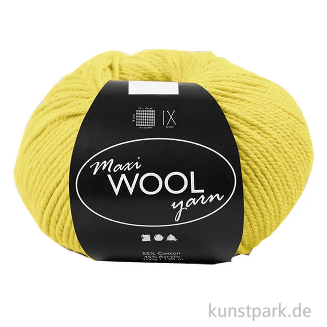 Artikelbild 1 des Artikels “Maxi Wollgarn 100 g 125 m | Gelb“