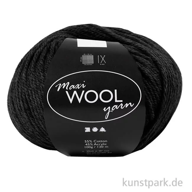 Artikelbild 1 des Artikels “Maxi Wollgarn 100 g 125 m | Schwarz“