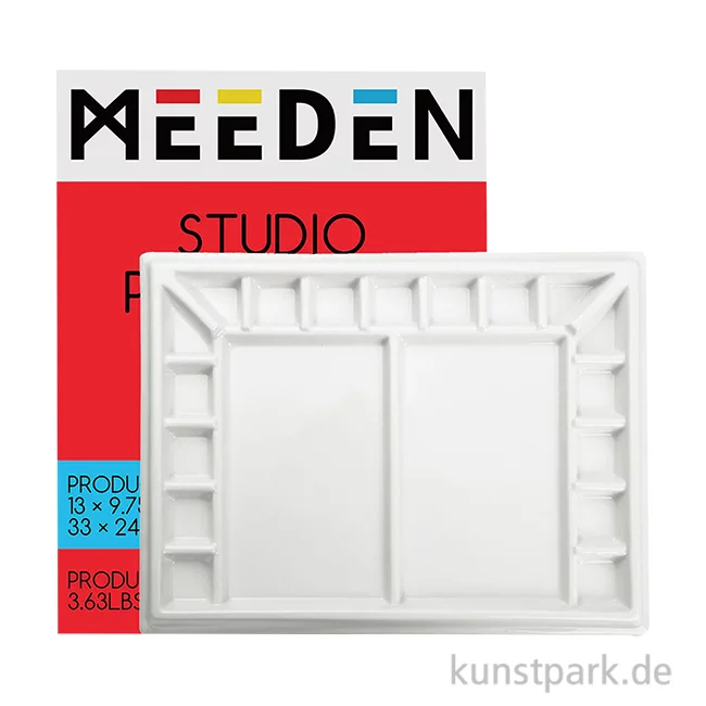 Artikelbild 1 des Artikels “Meeden Porzellanpalette - Eckig, 17 Mischmulden, XL, 25 x 33 cm “