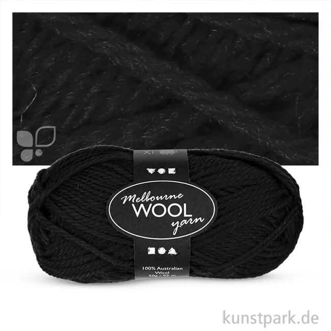 Artikelbild 1 des Artikels “Melbourne Wolle - 50 g 92 m | Schwarz“