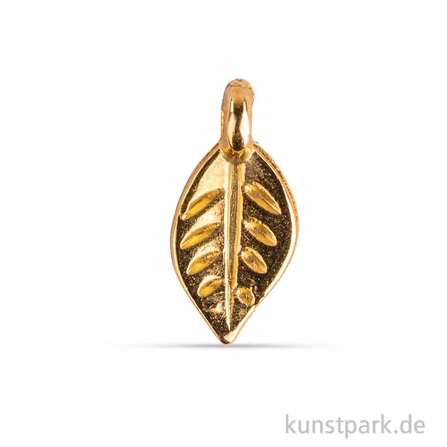 Artikelbild 1 des Artikels “Metall Anhänger Mini - Blatt, 6 Stück Gold“