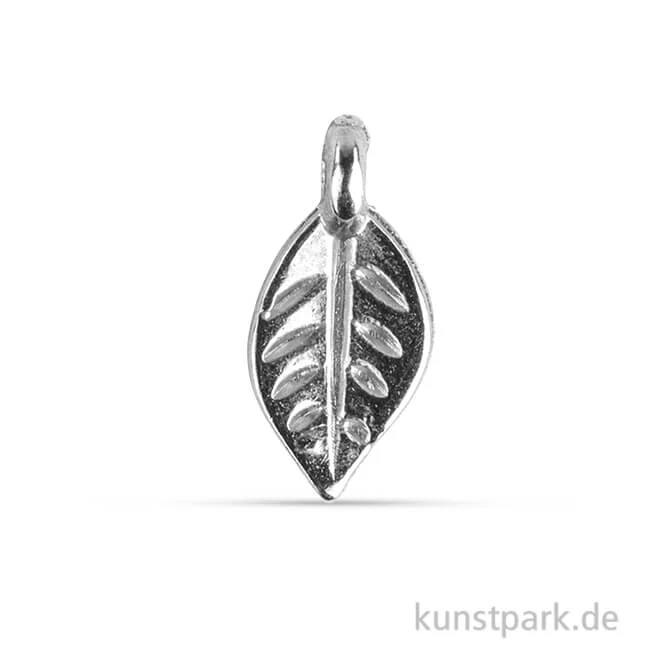 Artikelbild 1 des Artikels “Metall Anhänger Mini - Blatt, 6 Stück Silber“