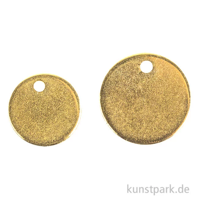 Artikelbild 1 des Artikels “Metall-Anhänger - Scheiben, Gold, 6 Stück, 2 Größen “