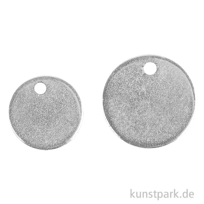 Artikelbild 1 des Artikels “Metall-Anhänger - Scheiben, Silber, 6 Stück, 2 Größen “
