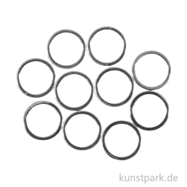Artikelbild 1 des Artikels “Metall Flachringe für Schmuck, 10 mm, Silber, 10 Stück “