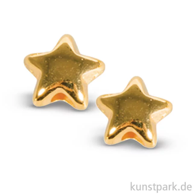 Artikelbild 1 des Artikels “Metall-Perle Stern 5 mm, 6 Stück Gold“