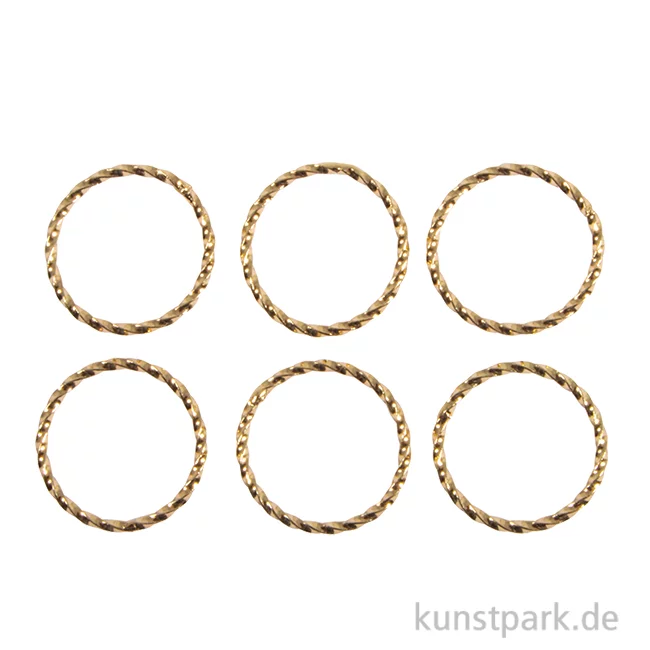 Artikelbild 1 des Artikels “Metall Ring gedreht für Schmuck, 20 mm, Gold, 6 Stück “