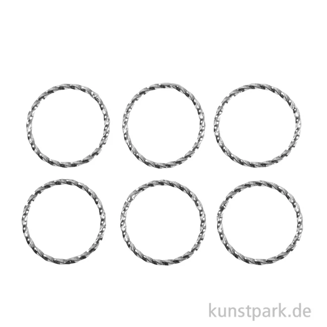 Artikelbild 1 des Artikels “Metall Ring gedreht für Schmuck, 20 mm, Silber, 6 Stück “