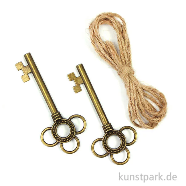 Artikelbild 1 des Artikels “Metallcharms Vintage - Schlüssel, 2 Stück sortiert “