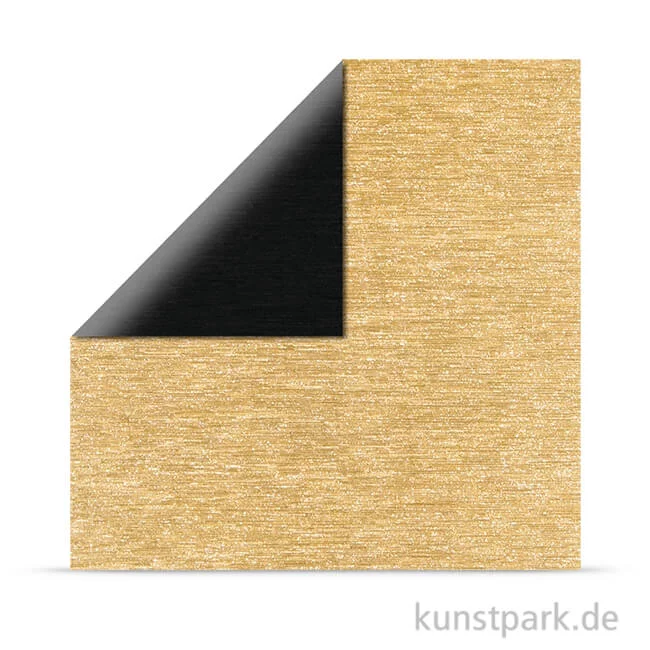 Artikelbild 1 des Artikels “Metalleffekt gebürstet Schwarz-Gold - Scrapbookingpapier “