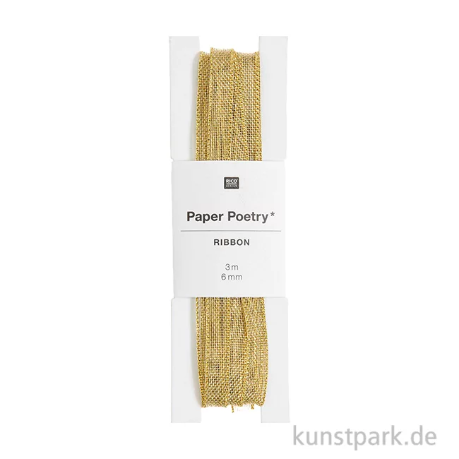 Artikelbild 1 des Artikels “Metallic Dekoband mit Goldrand, 6 mm x 3 Meter “
