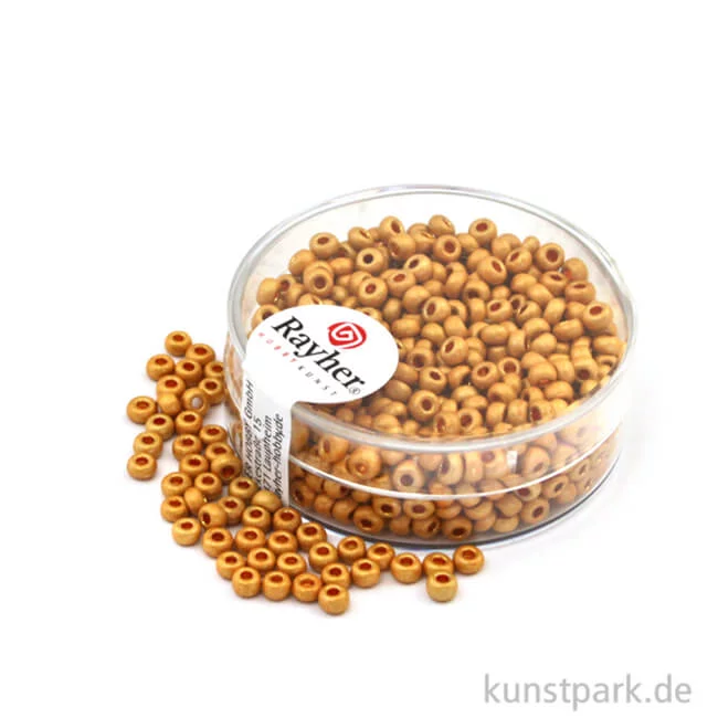 Artikelbild 1 des Artikels “Metallic-Rocailles matt - 2,6 mm - 17 g Dose | Goldgelb“