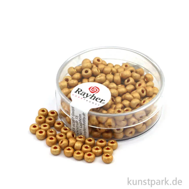 Artikelbild 1 des Artikels “Metallic-Rocailles matt - 4 mm - 17 g Dose | Goldgelb“